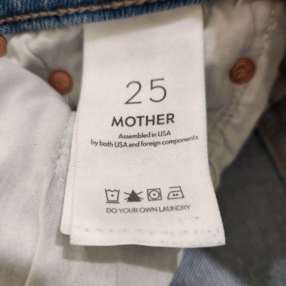 MOTHER Denim Ditcher Roller, Zip Sneak, Can You Dig It wash, wide leg jeans W 25 - Picture 6 of 8